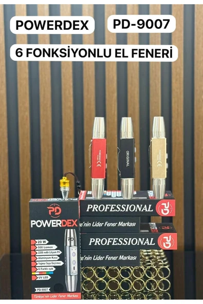 powerdex Pd-9007 20 Watt 500 Lümen Ultraviyole Led Şarjlı El Feneri ürün görseli