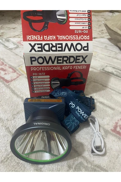 powerdex Pd-1672 15w 1500 Lümen Profesyonel Şarjlı Kafa Lambası - Resim 2