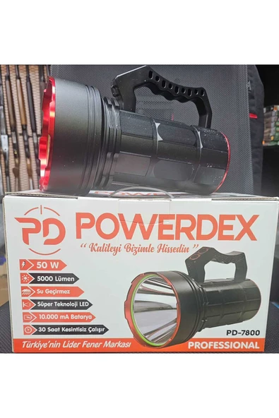 powerdex Pd-7800 50W 5000 Lümen Şarjlı El Feneri - Resim 2
