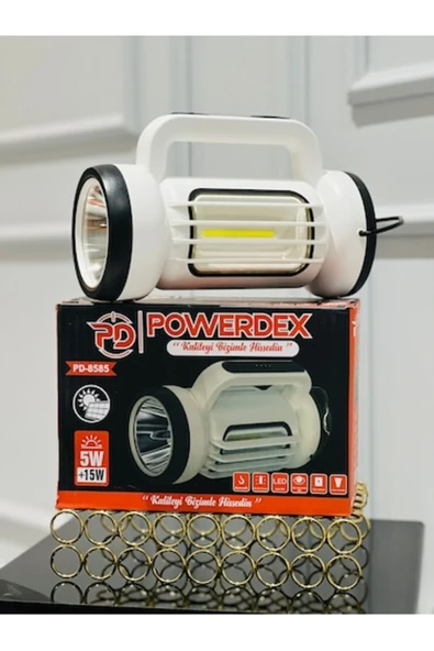 powerdex Pd-8585 Çift Işklı Solar Şarjlı El Feneri Ve Kamp Lambası - Resim 2