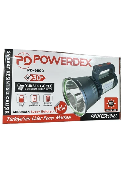 powerdex PD-6800 30W 3000 Lümen Yüksek Güçlü Güneş Enerjili Projektör - Resim 5