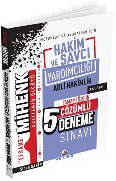MİHENK Adli Hakimlik ve Savcı Yardımcılığı 5 Deneme Dizgi Kitap ürün görseli 1