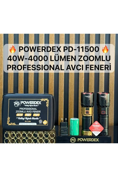 powerdex Pd-11500 40w 4000 Lümen Profesyonel Zoomlu Avcı El Feneri ürün görseli 1