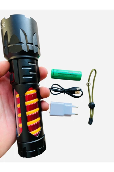 Trend Teknoloji Zoom’lu Led Sarj Göstergeli & Işıldak El Feneri Pd-8800 - Resim 2