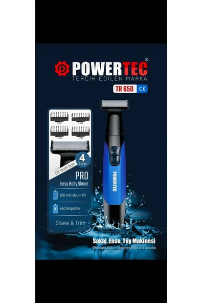 POWERTEC Tr-650 Ense Sakal Ve Tüy Alma Makinesi ürün görseli 1