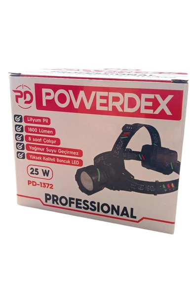 powerdex Pd-1372 Şarjl Edilebilir Pilli 25w Zoomlu Kafa Lambası - Resim 5