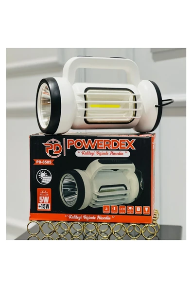 powerdex Çift Işklı Güneş Enerjili Şarjlı El Feneri ve Kamp Lambası ürün görseli 1