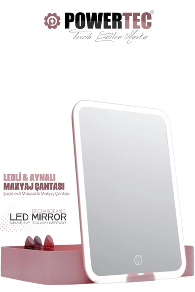 POWERTEC Tr-130 Şarjlı Ledli & Aynalı Taşınabilir Makyaj Çantası ürün görseli 1