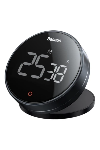 Baseus Heyo Rotation Pro Manyetik Dijital Zamanlayıcı Çalar Saat Füme ürün görseli 1