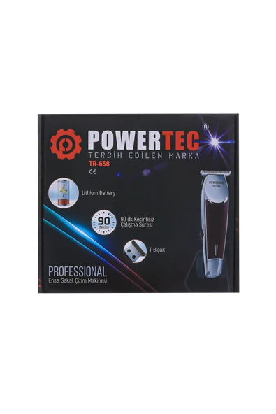 POWERTEC Tr-658 Şarjlı Tıraş Makinesi | Sakal, Ense, Saç Kesim – Profesyonel Seri - Resim 6