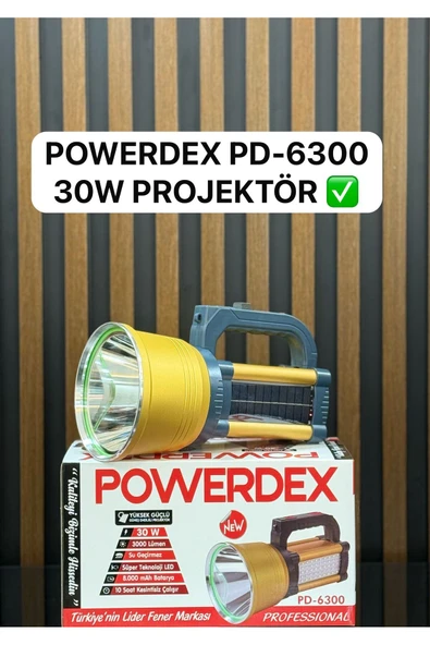 powerdex PD-6300 30W 3000 Lümen Yüksek Güçlü Güneş Enerjili Projektör ürün görseli 1