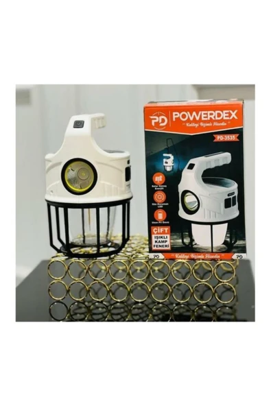powerdex Çift Işıklı Güneş Enerjili Kamp Feneri ürün görseli 1