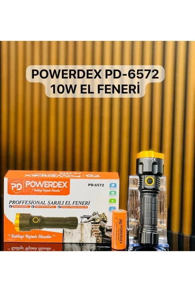 powerdex 10 W Şarjlı Metal Su Geçirmez El Feneri Pd-6572 ürün görseli