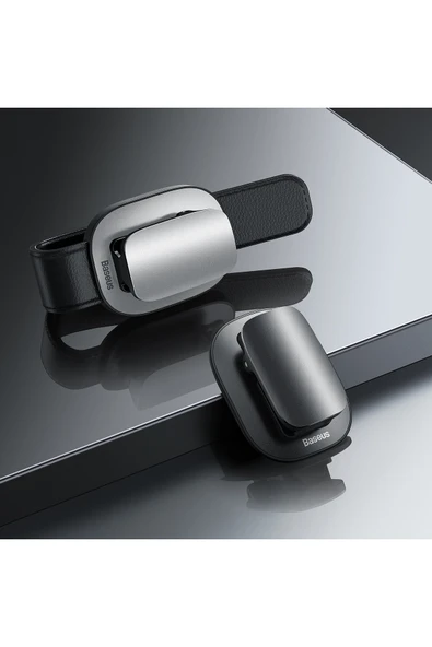 Baseus Platinum Araç Oto Güneşlik Gözlük Tutucu Klipsli - Gümüş - Resim 3