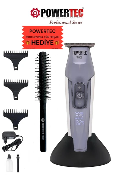 POWERTEC Tr-758 Profesyonel Sakal Ense Tıraş Makinesi (0.1mm - Sıfıra En Yakın) ürün görseli 1