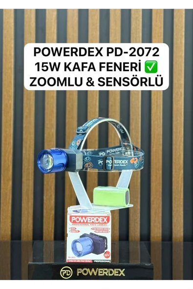 powerdex Pd-2072 15w Zoomlu % Sensörlü Kafa Feneri ürün görseli 1
