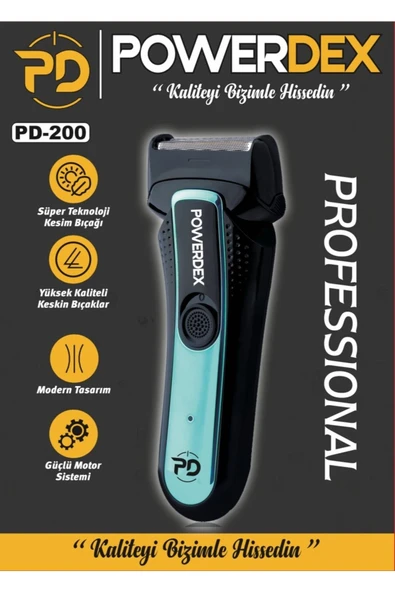 powerdex Pd-200 Profesyonel Şarjlı Günlük Yanak Sakal Tıraş Makinesi Sinekkaydı Tıraş Ve Erkek Bakım - Resim 3