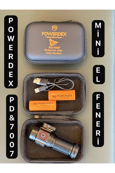 powerdex PD-7007 15 Watt Mıknatıslı Mini Şarjlı El Feneri - Resim 6