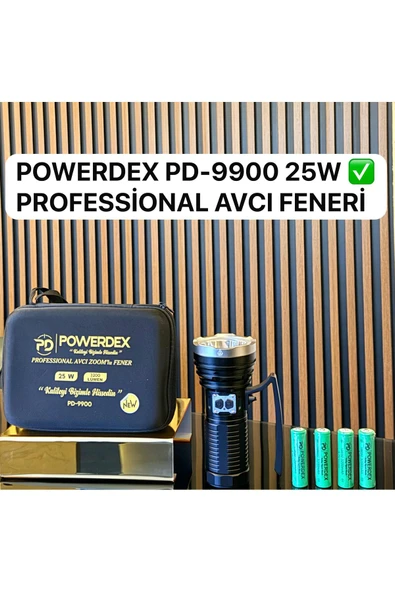 powerdex Pd-9900 Şarj Edilebilir Pilli Profesyonel Avcı El Feneri 25w ürün görseli 1