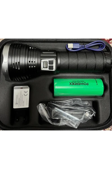 powerdex Pd-14500 65w 6500 Lümen Profesyonel Avcı Feneri Güçlü El Feneri Uzun menzilli el feneri - Resim 2