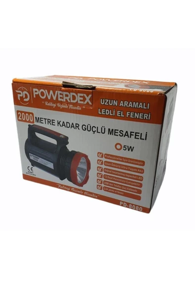 electroon Powerdex Pd-8080 Usb Çıkışlı Ledli Şarjlı El Feneri - Resim 6