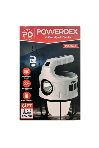 powerdex PD-3535 Çift Işıklı Solar Şarjlı Kamp Lambası - Resim 3