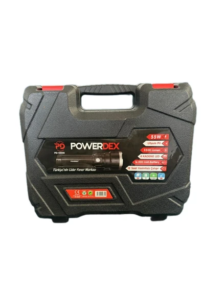 powerdex Pd-13000 55 Watt 5500 Lümen Profesyonel Büyük Şarjlı El Feneri - Resim 7