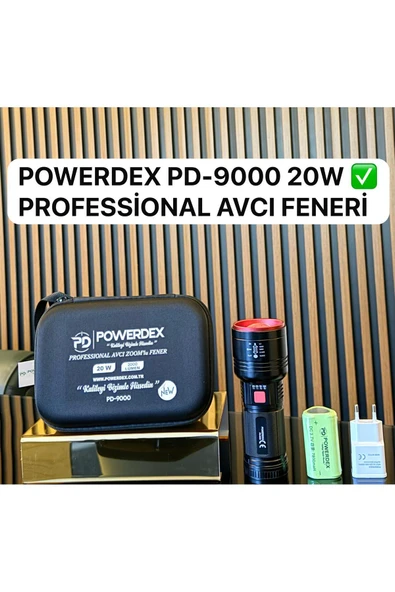 powerdex Profesyonel Avcı Feneri 20W 2000 Lümen PD-9000 ürün görseli 1