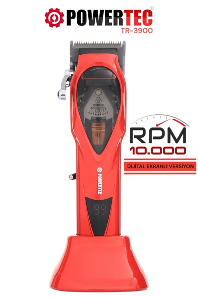 POWERTEC TR-3900 Profesyonel Şarjlı Saç Sakal Tıraş Makinesi Yüksek Devir 10.000 RPM ürün görseli 1