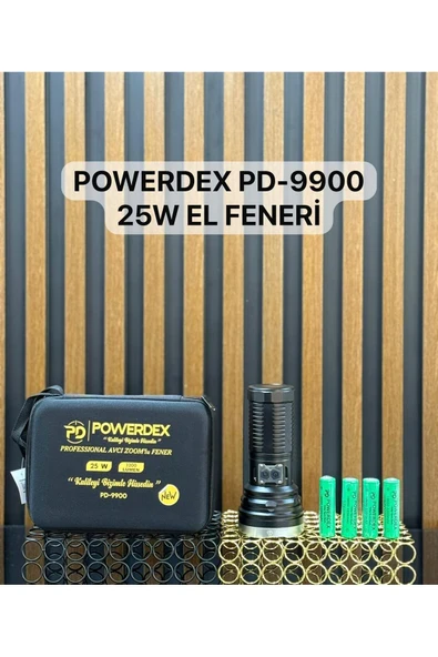 powerdex Pd9900 Su Geçirmez Şarjlı Profesyonel Avcı Feneri 3200 Lümen ürün görseli
