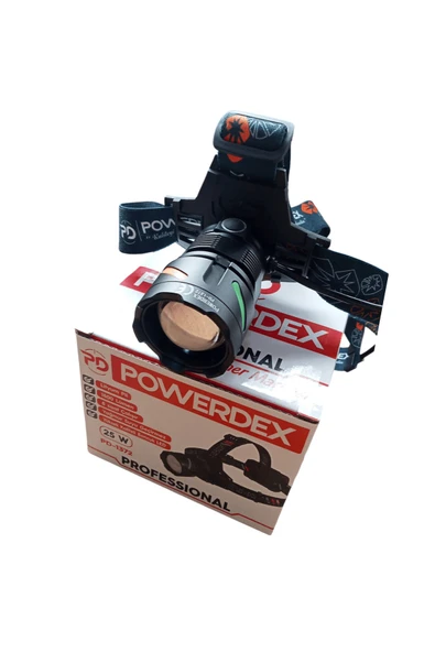 powerdex Pd-1372 Şarjl Edilebilir Pilli 25w Zoomlu Kafa Lambası ürün görseli 1