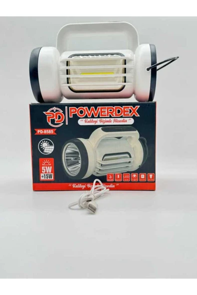 powerdex PD-8585 Çift Işıklı Solar Şarjlı El Feneri ve Kamp Lambası - Resim 5