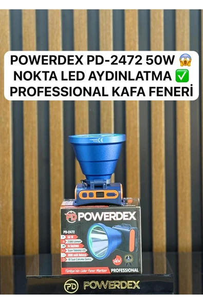 powerdex Pd-2472 50w 2500 Lümen Nokta Led Aydınlatma Profesyonel Kafa Feneri (Yeni Ürün) - Resim 2