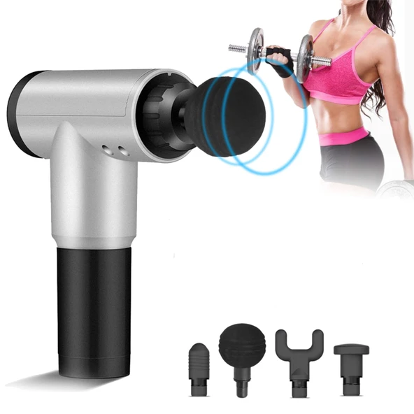 Sporcu Masaj Aleti 4 Başlıklı Şarjlı Titreşimli Yoğurmalı-Findit ürün görseli 1