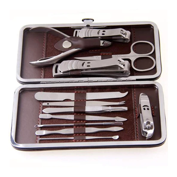 Çantalı Manikür Pensi Profesyonel ve Manikür Pedikür Seti 13 Parça Tırnak Eti İtici Ve Cımbız-Findit - 4