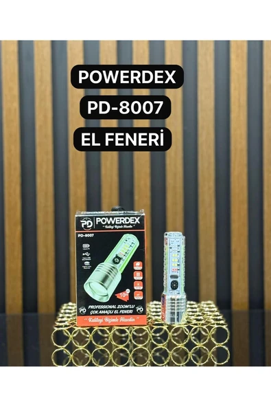 powerdex Pd-8007 Su Geçirmez Şarjlı Profesyonel El Feneri ürün görseli 1