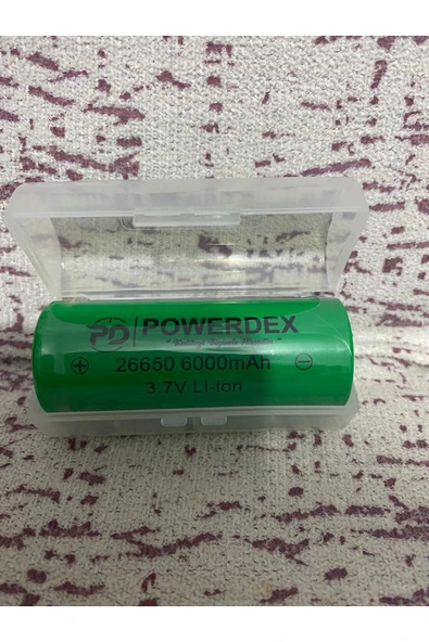 powerdex Pd-26650 6000 Mah: Yüksek Kapasiteli 3.7v Li-on Şarj Edilebilir Lityum Orijinal Yedek Pil - Resim 3