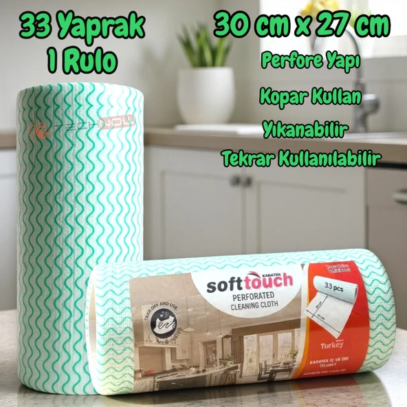 Technow Softtex 33 Yaprak Kopar Kullan Rulo Hassas Temizlik Bezi 27x30cm - Resim 5