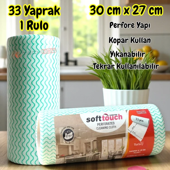 Technow Softtex 33 Yaprak Kopar Kullan Rulo Hassas Temizlik Bezi 27x30cm ürün görseli