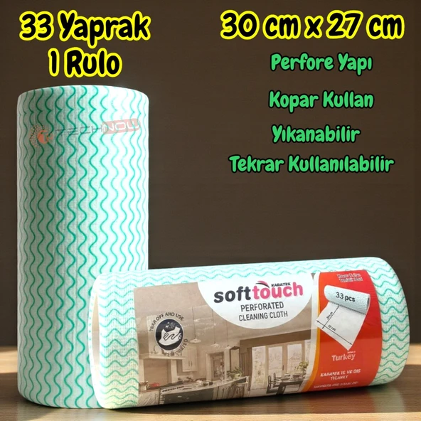 Technow Softtex 33 Yaprak Kopar Kullan Rulo Hassas Temizlik Bezi 27x30cm - Resim 2