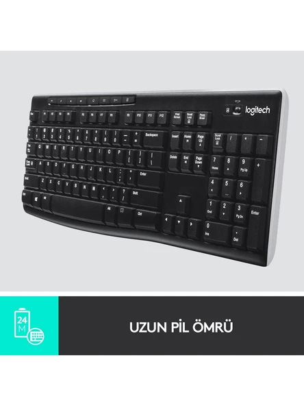 Logitech K270 Tam Boyutlu Kablosuz Türkçe Klavye - Siyah - 3