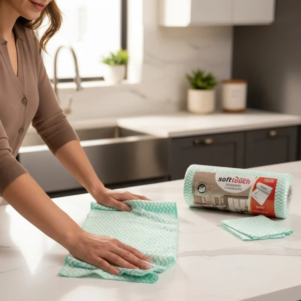 Technow Softtex 33 Yaprak Kopar Kullan Rulo Hassas Temizlik Bezi 27x30cm - Resim 3