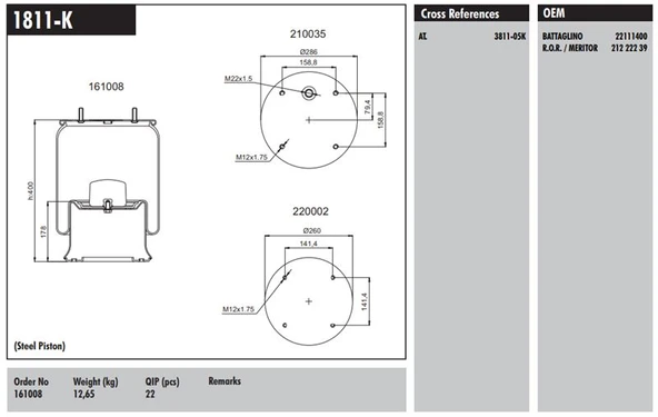 Daf Truck Komple Metal Pistonlu Daf Renault - Connect MD 1811-K ürün görseli