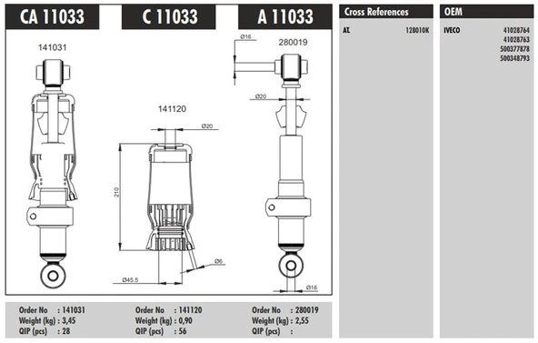 İveco Truck Kabın Korugu (arka) - İveco / Eurotech - Eurostar - Connect Ca 11033 ürün görseli