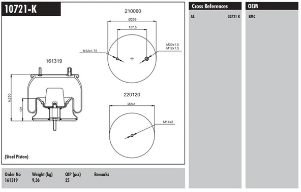 Unıversal Truck Komple Koruk Bmc 161319 Co - Connect 10721-K ürün görseli