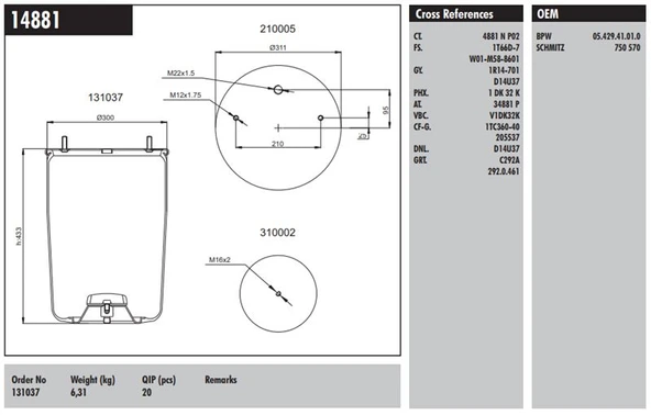 Dorse Truck Dingil Korugu Pistonsuz Schmitz-Kassbohrer-Bpw Dorse 36k - Connect MD 14881 ürün görseli