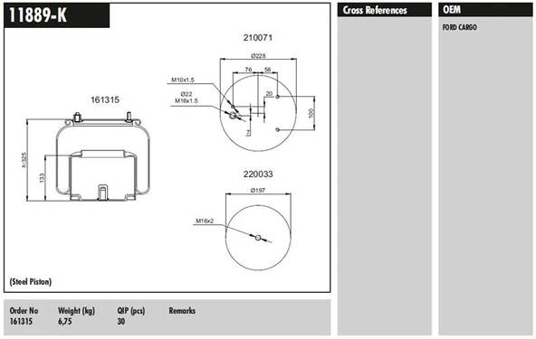 Ford Truck Dingil Korugu Komple Metal Pistonlu - Ford Cargo / 1838-4136 - Connect MD 11889-K ürün görseli