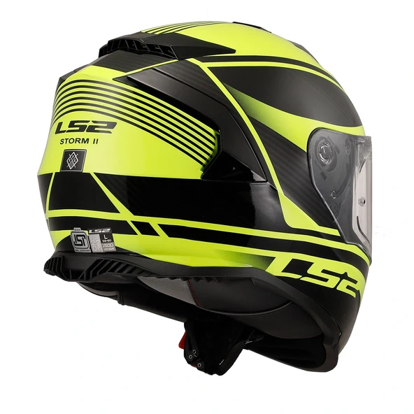 LS2 STORM 2 DODGER MAT SİYAH-NEON SARI KASK - 4