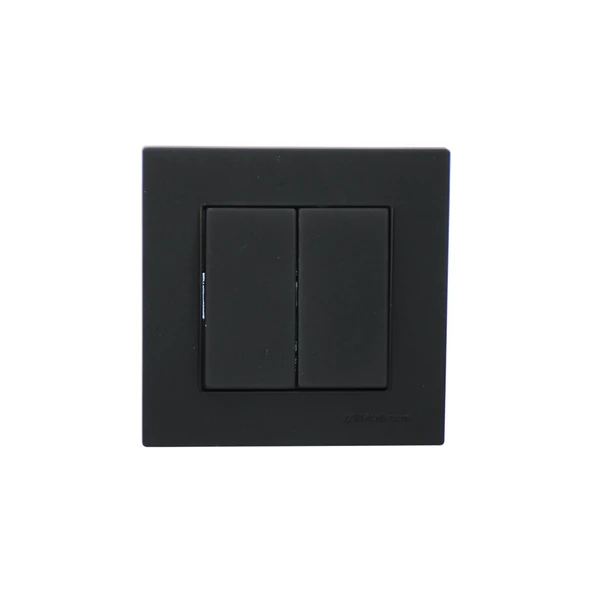 MUTLUSAN RİTA-2220 402 0284 POŞETLİ SİYAH - KOMÜTATÖR - 2Lİ ANAHTAR PRİZ VİDALI - ÇERÇEVELİ-Findit ürün görseli 1