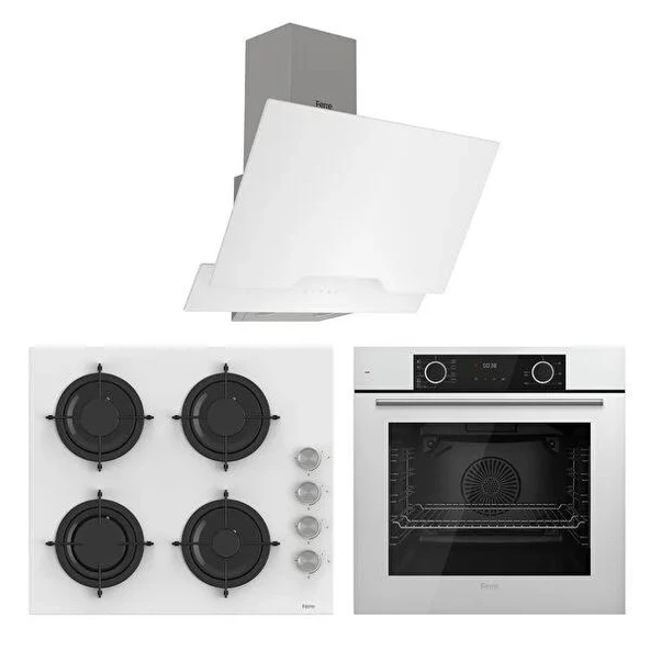 Ferre Fryart Beyaz Cam Ankastre Set ürün görseli 1